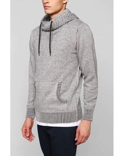 Cross-Neck Pullover Hooded Sweater 