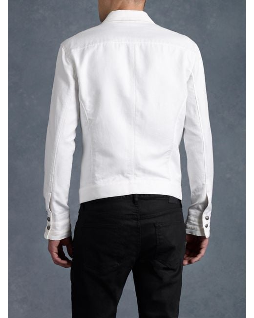 John Varvatos Denim Officer'S Jacket in White for Men | Lyst