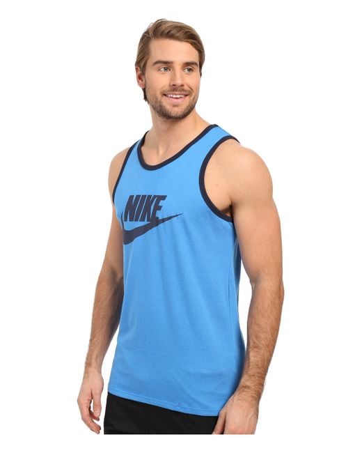 Nike Ace Logo Tank Top in Blue for Men | Lyst