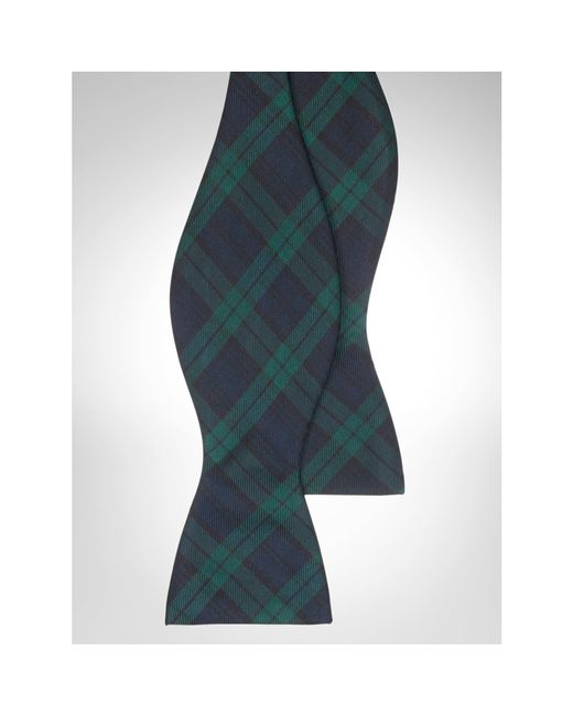 Polo Ralph Lauren Green Blackwatch Tartan Silk Bow Tie for men