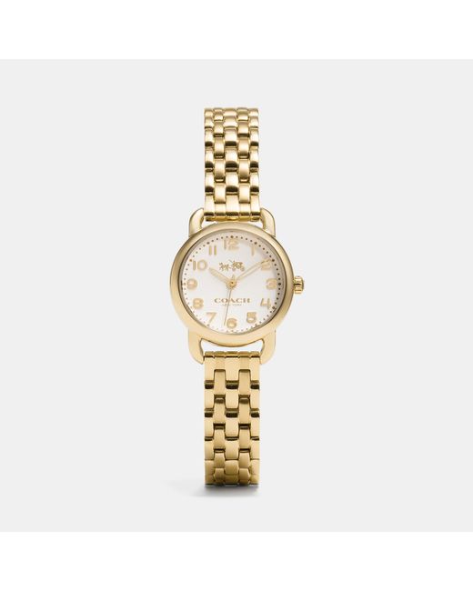 COACH Metallic Delancey 23mm Small Gold Plated Bracelet Watch