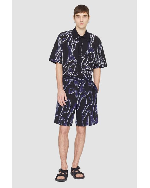 3.1 Phillip Lim Blue Printed Pull-On Short for men