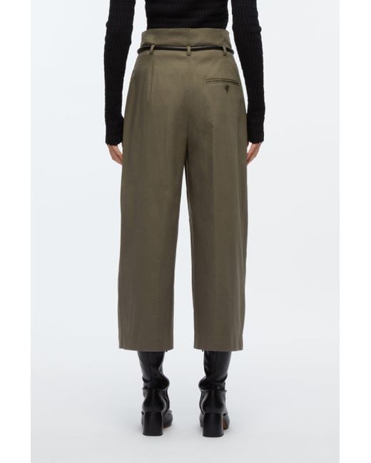 3.1 Phillip Lim Natural Cropped Wide Leg Origami Trousers