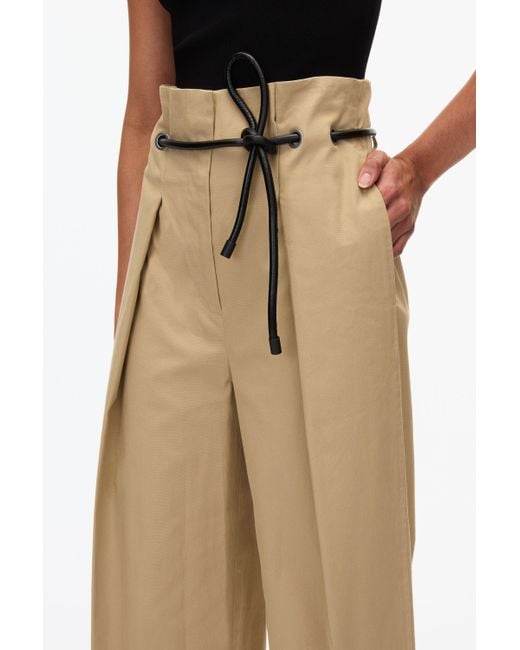 3.1 Phillip Lim Natural Cropped Wide Leg Origami Trousers