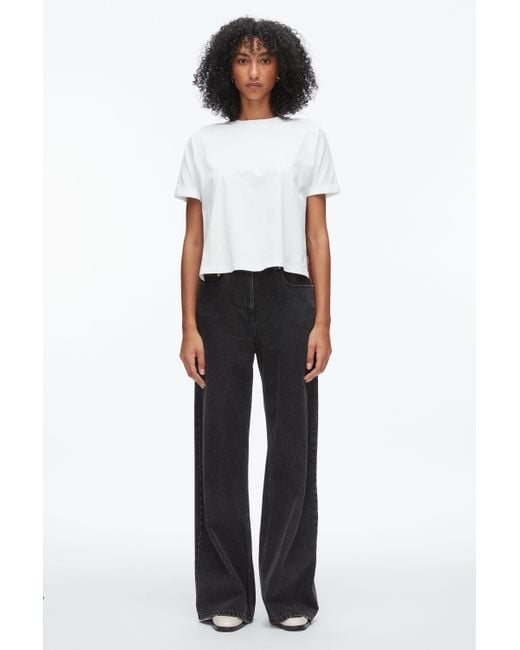 3.1 Phillip Lim Black Short Sleeve Tee With Floral Collage Combo
