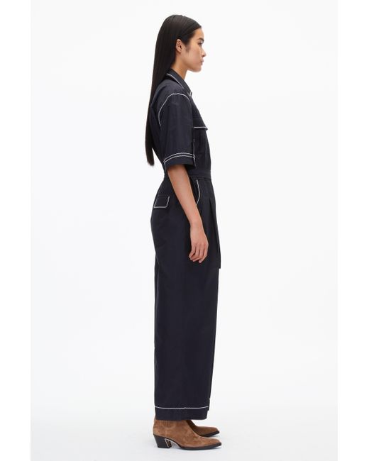 Phillip Lim Women's Blue Jumpsuit With Wave Embroidery