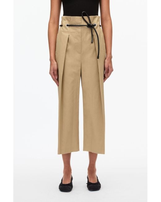 3.1 Phillip Lim Natural Cropped Wide Leg Origami Trousers
