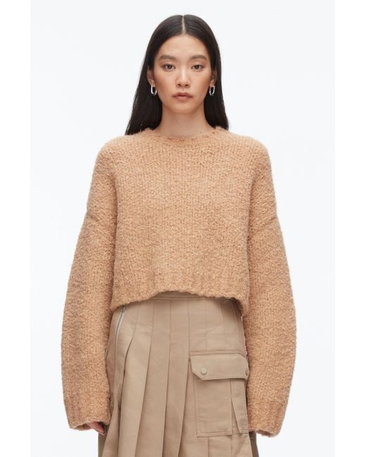 3.1 Phillip Lim Green Boucle Zipper Crewneck