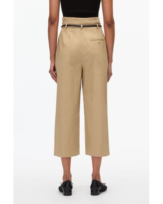 3.1 Phillip Lim Natural Cropped Wide Leg Origami Trousers