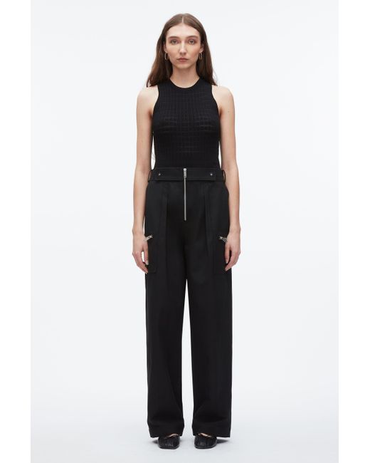 Phillip Lim Women's Black Double Zip Wide Leg Pant