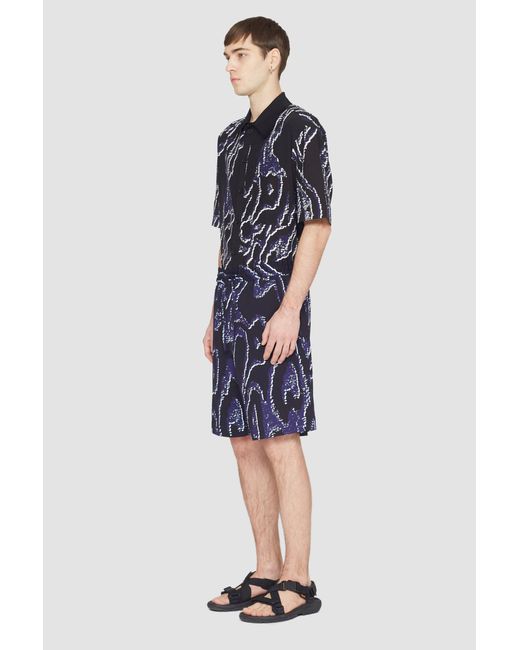 3.1 Phillip Lim Blue Printed Pull-On Short for men