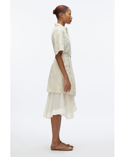 3.1 Phillip Lim Black Cascade Hem Shirt Dress With Lace