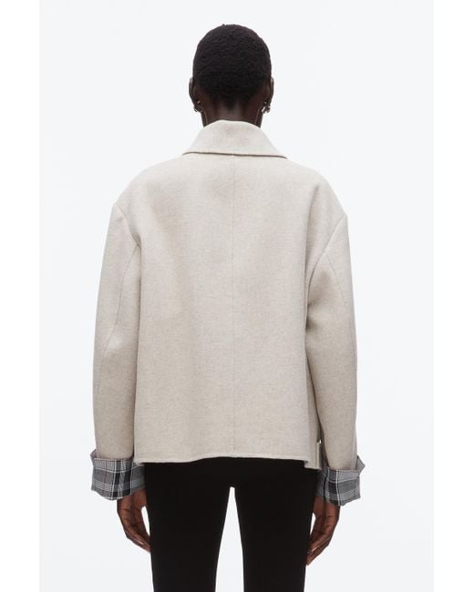 3.1 Phillip Lim White Double Face Cropped Peacoat