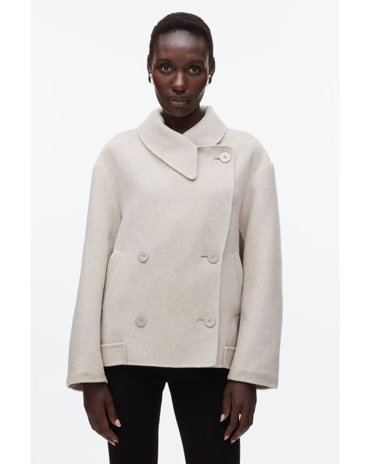 3.1 Phillip Lim White Double Face Cropped Peacoat