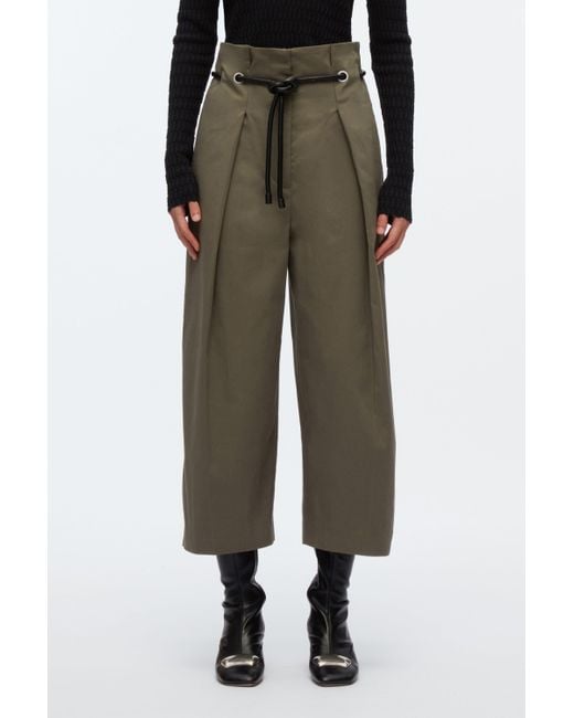 3.1 Phillip Lim Natural Cropped Wide Leg Origami Trousers