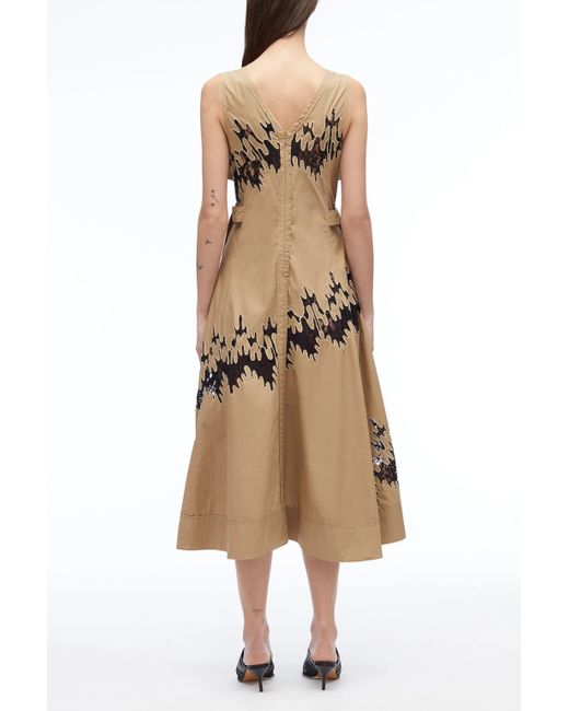 3.1 Phillip Lim Natural Wrap Front Squiggle Lace Dress