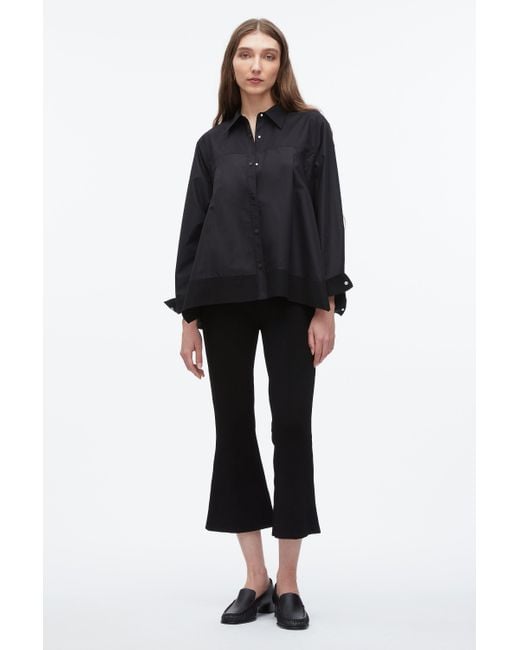 3.1 Phillip Lim White Flounce Hem Poplin Shirt