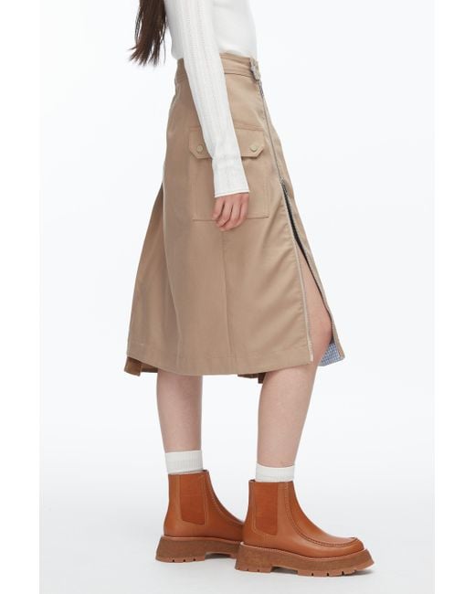 3.1 Phillip Lim Pleated Zip Utility Skirt in Natural | Lyst