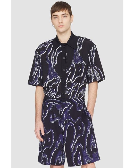 3.1 Phillip Lim Blue Printed Pull-On Short for men