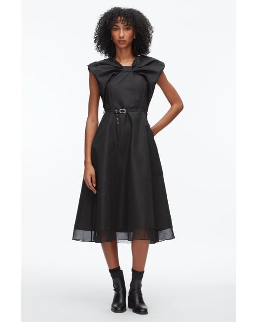 3.1 Phillip Lim Black Draped Bow Dress With Belt