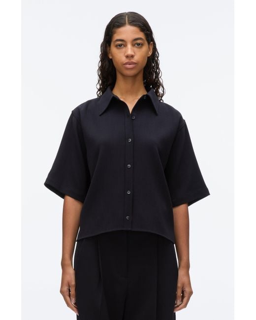3.1 Phillip Lim Natural Wool Crepe Boxy Shirt Sleeve Shirt