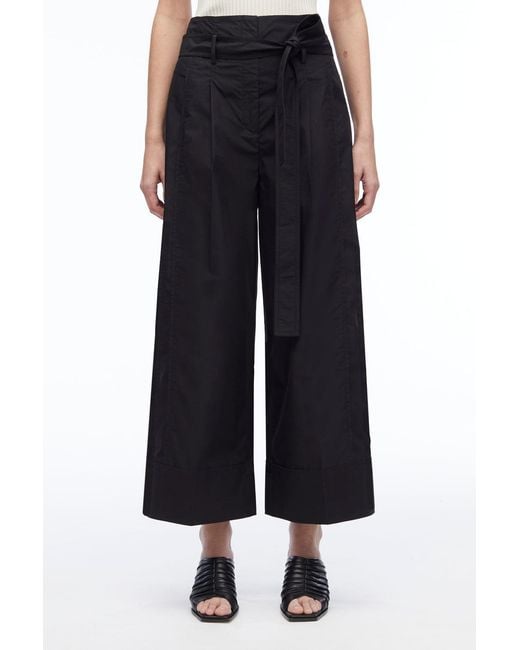 3.1 Phillip Lim Women's Black Poplin Wide Leg Pant wide-leg pants