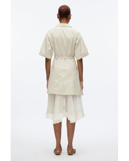 3.1 Phillip Lim Black Cascade Hem Shirt Dress With Lace