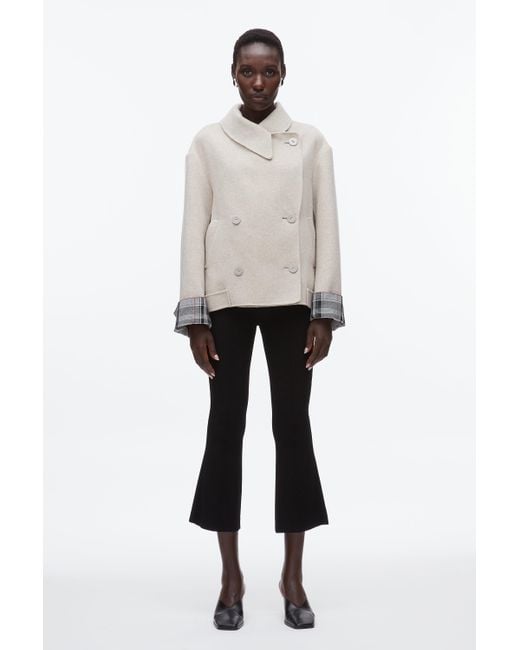 3.1 Phillip Lim White Double Face Cropped Peacoat