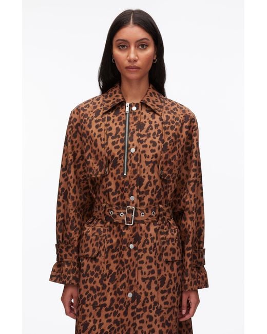 3.1 Phillip Lim Brown Print Trench Coat
