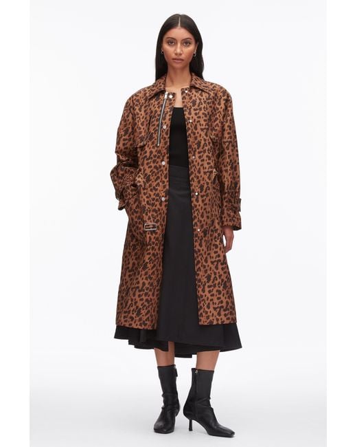 3.1 Phillip Lim Brown Print Trench Coat