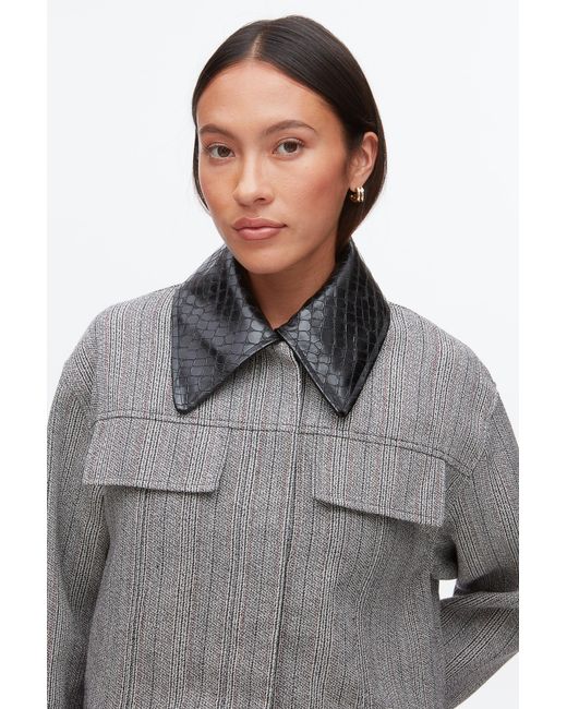 3.1 Phillip Lim Gray Jaspé Cropped Jacket