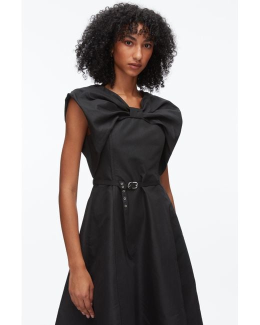 3.1 Phillip Lim Black Draped Bow Dress With Belt