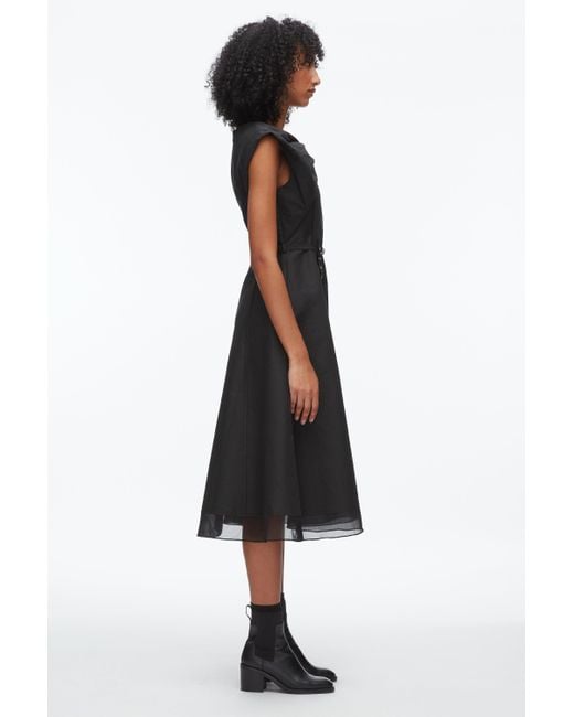 3.1 Phillip Lim Black Draped Bow Dress With Belt