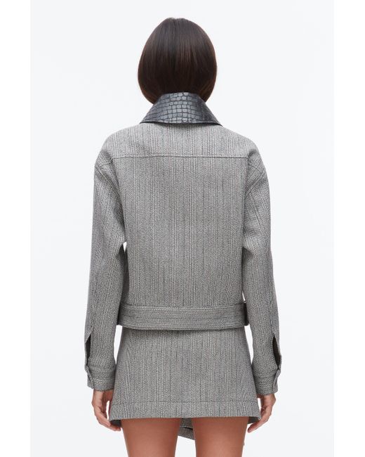 3.1 Phillip Lim Gray Jaspé Cropped Jacket