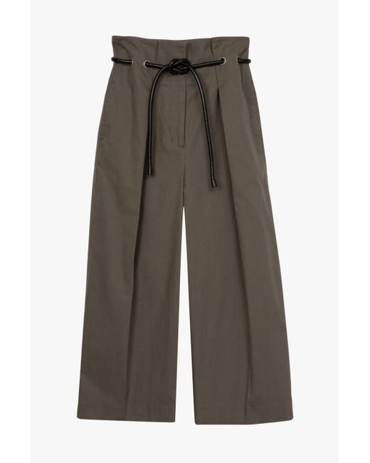 3.1 Phillip Lim Natural Cropped Wide Leg Origami Trousers