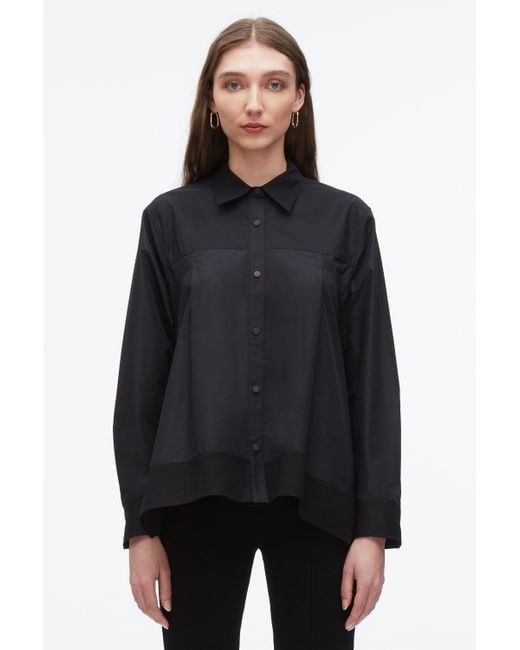 3.1 Phillip Lim White Flounce Hem Poplin Shirt