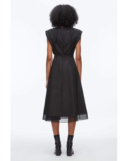 3.1 Phillip Lim Black Draped Bow Dress With Belt