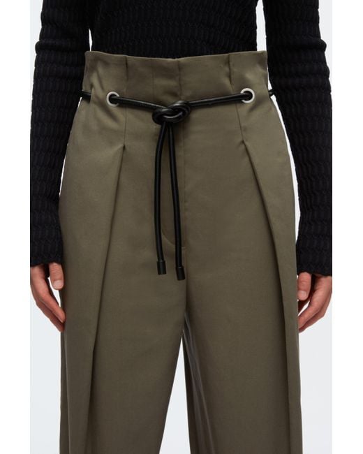3.1 Phillip Lim Natural Cropped Wide Leg Origami Trousers