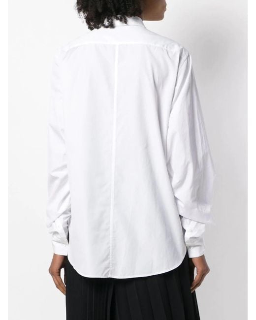 3.1 Phillip Lim White Long Sleeve Shirt With Gathered Sleeve