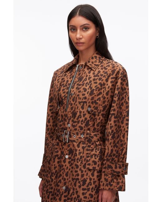 3.1 Phillip Lim Brown Print Trench Coat