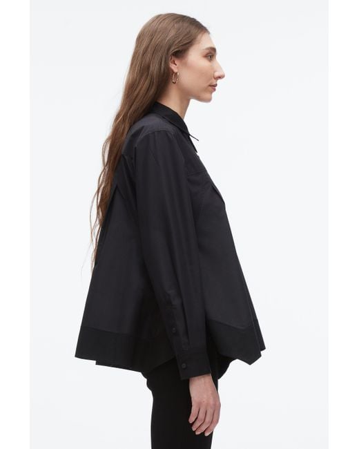 3.1 Phillip Lim White Flounce Hem Poplin Shirt