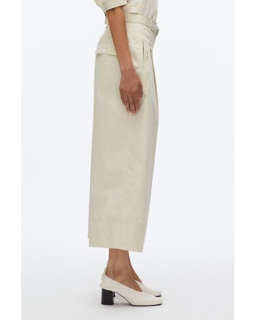 3.1 Phillip Lim Natural Double Pleat Wide Cropped Pant