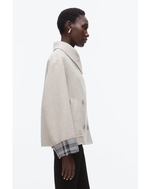 3.1 Phillip Lim White Double Face Cropped Peacoat