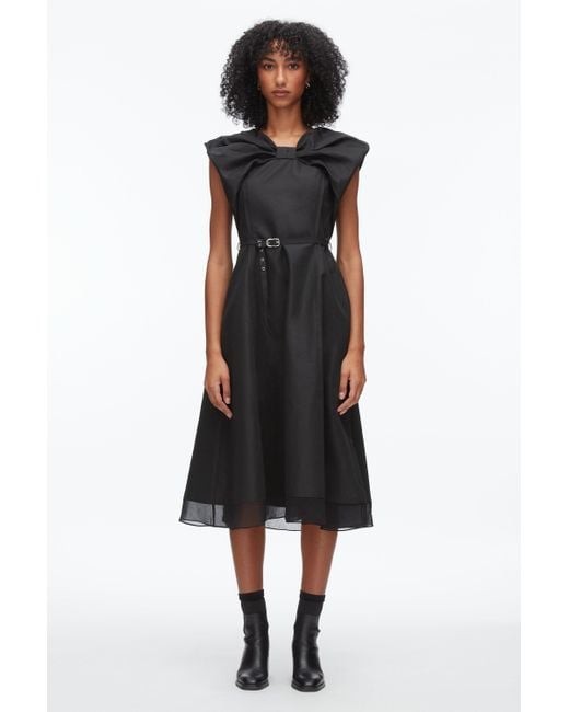 3.1 Phillip Lim Black Draped Bow Dress With Belt