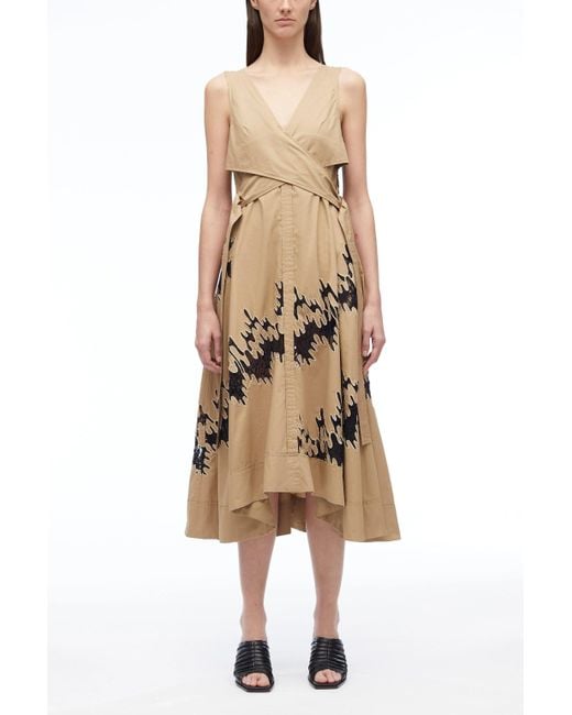 3.1 Phillip Lim Natural Wrap Front Squiggle Lace Dress