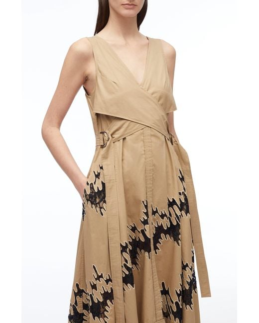 3.1 Phillip Lim Natural Wrap Front Squiggle Lace Dress