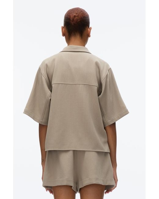 3.1 Phillip Lim Natural Wool Crepe Boxy Shirt Sleeve Shirt