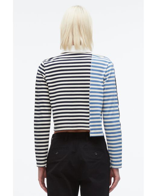 3.1 Phillip Lim Black Patchwork Cropped Polo