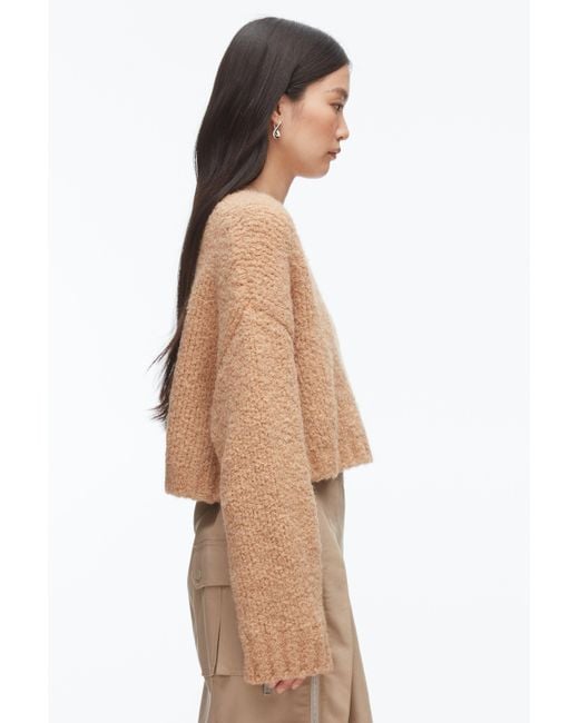 3.1 Phillip Lim Green Boucle Zipper Crewneck