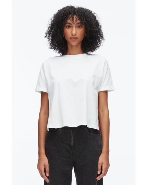 3.1 Phillip Lim Black Short Sleeve Tee With Floral Collage Combo